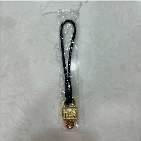 DIOR Keychain Lock n Key Handbag Charm, Bracelet, Gold-tone Metal, Black Band - Picture 5 of 7